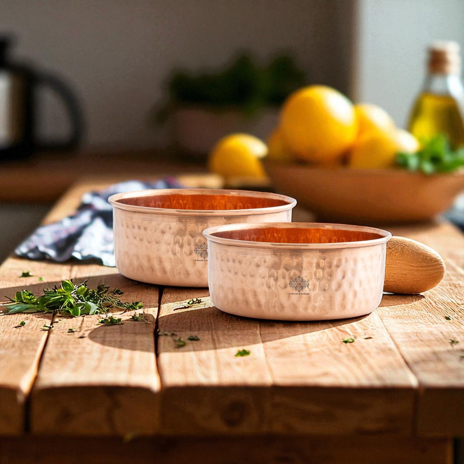 Pure Copper Hammered Design Bowl / Katori, Dinnerware, Serveweare & Tableware, Volume - 200 ML