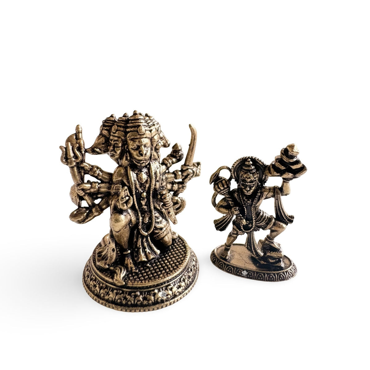 Pure Brass Miniature Panchmukhi Hanuman Bhakt Set