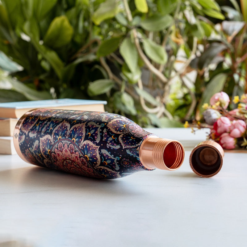 Copper Kalakriti Mystic Mandala Printed Bottle - 1100 ML