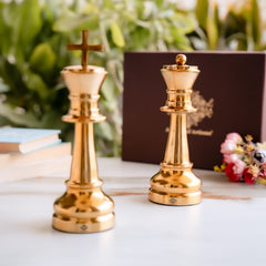 Aluminium Chess King & Queen Set with Gift Box
