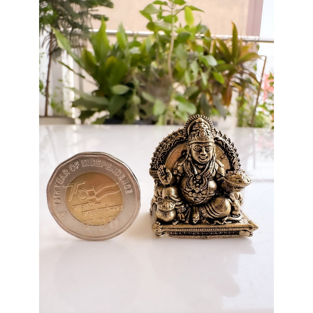 Pure Brass Miniature Kuber Ji Murti For Home Decor and Vastu
