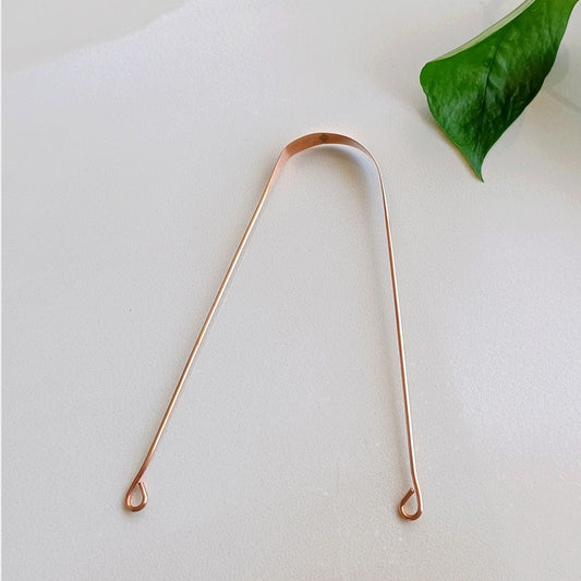Pure Copper Tongue Cleaner Ayurvedic Benefits Brown