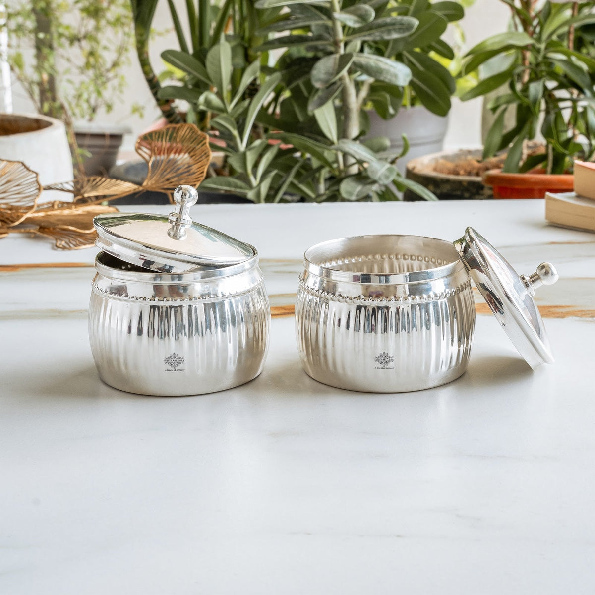 Silver Plated Brass Bowl Combo Set With Box - 380 ML