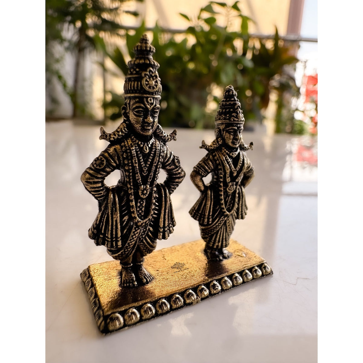 Pure Brass Miniature Vitthal Rukmini Ji Murti - 3.98 cm