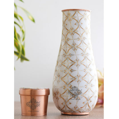 Pure Copper Bedroom Bottle with Golden Print Design 1500 ML