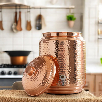 Pure Copper With Hammered Design Water Pot