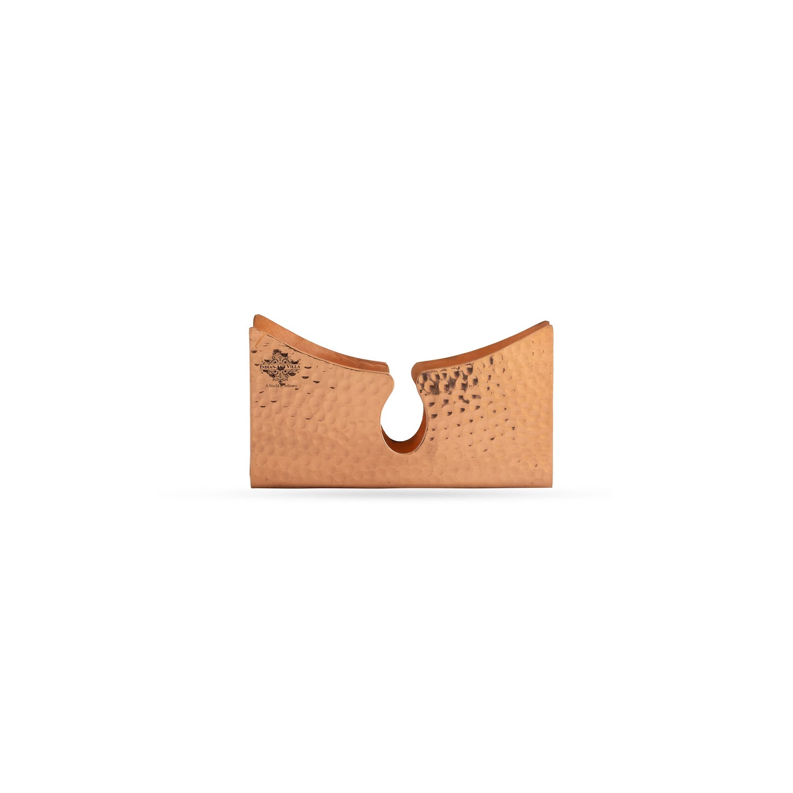 Indian Art Villa, Pure Copper Tissue Paper Holder , Elegant Tabletop Accessory with Hammered Design, Decorative Home & Office Décor.