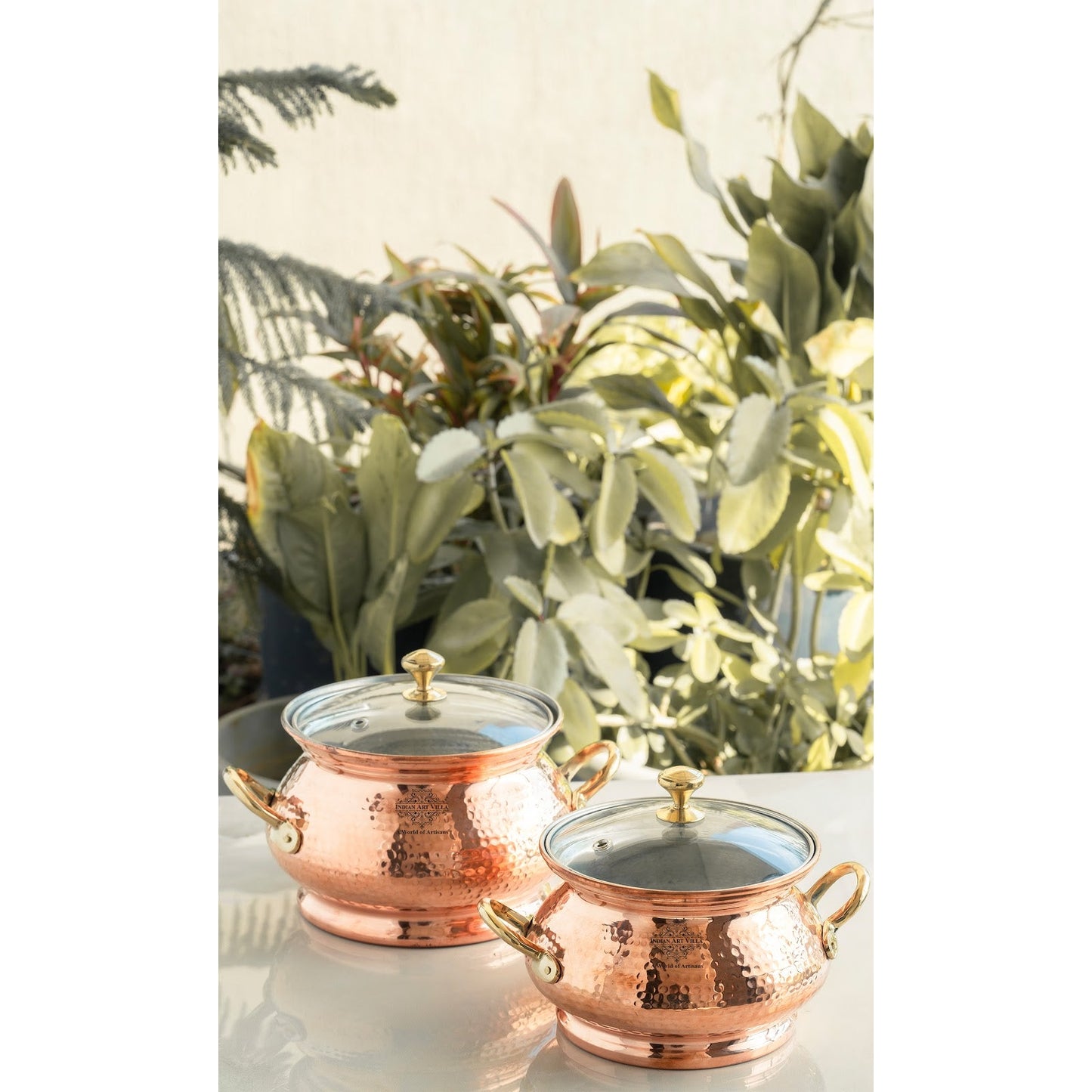 Pure Steel Copper Hammered  Biriyani Handi With Inside Tin Lining
