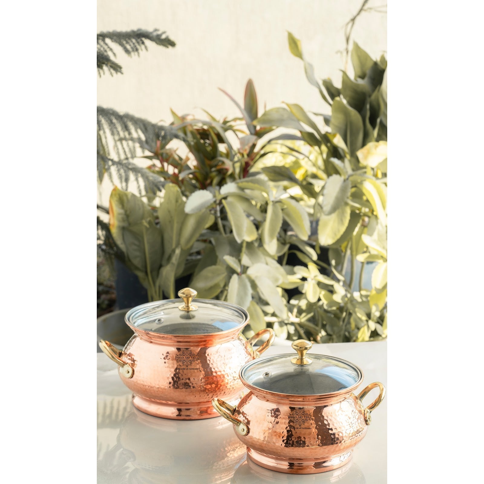 Pure Steel Copper Hammered  Biriyani Handi With Inside Tin Lining