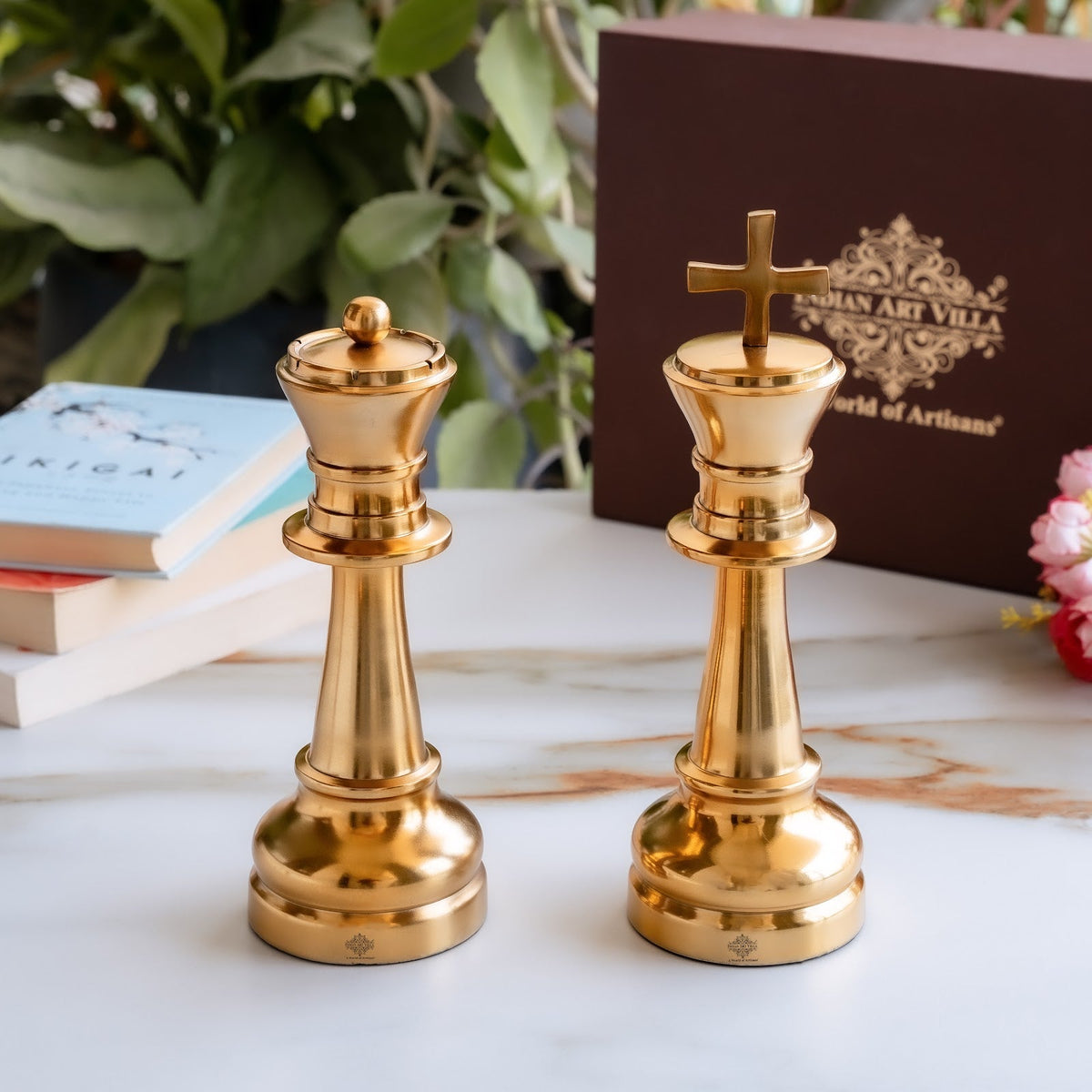 Aluminium Chess King & Queen Set with Gift Box