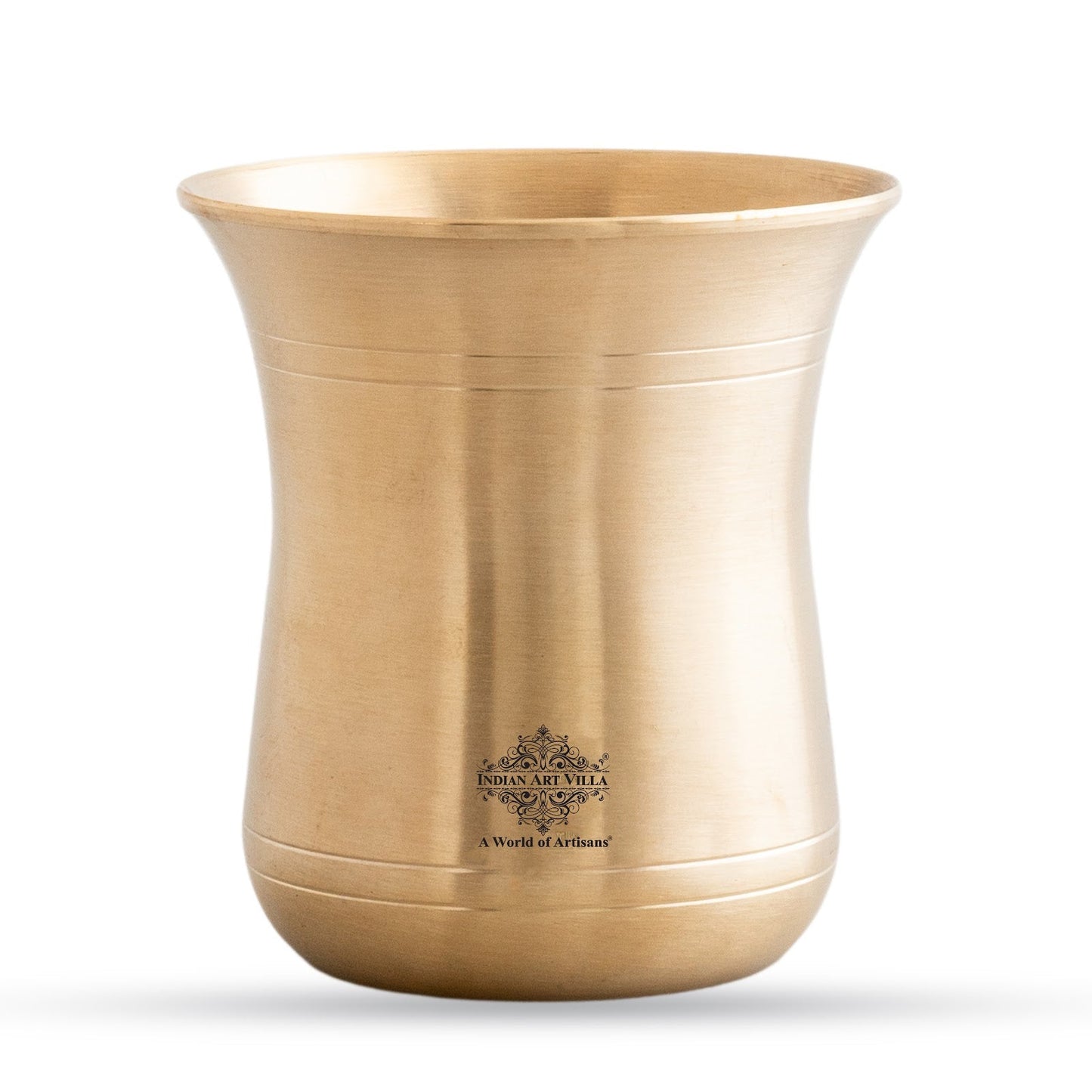 Pure Brass Curved Design Plain Glass With Lines