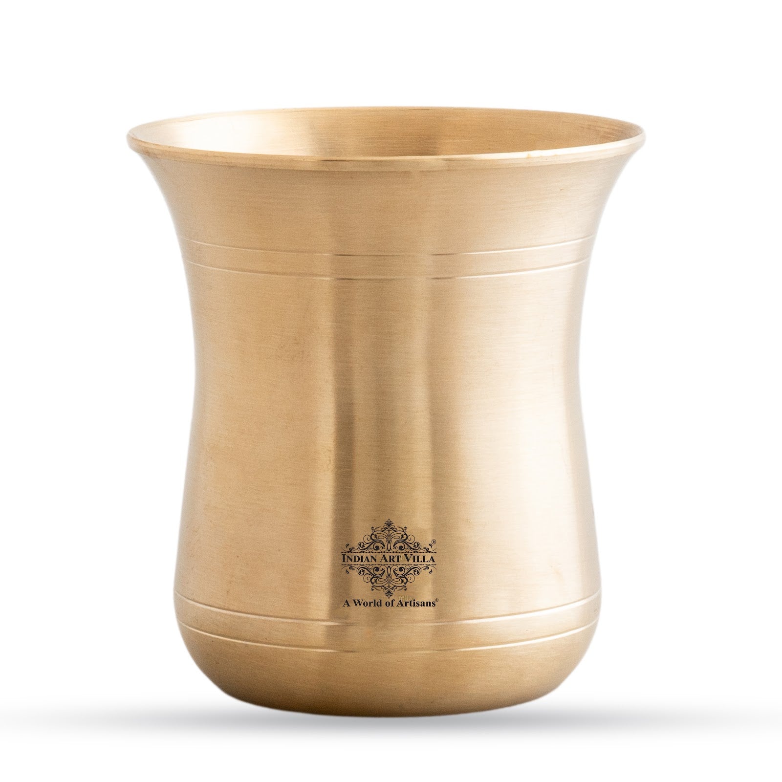 Pure Brass Curved Design Plain Glass With Lines