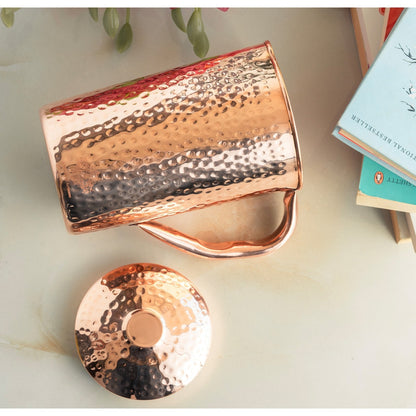 Pure Copper Hammered & Plain Designer Jug With Lid