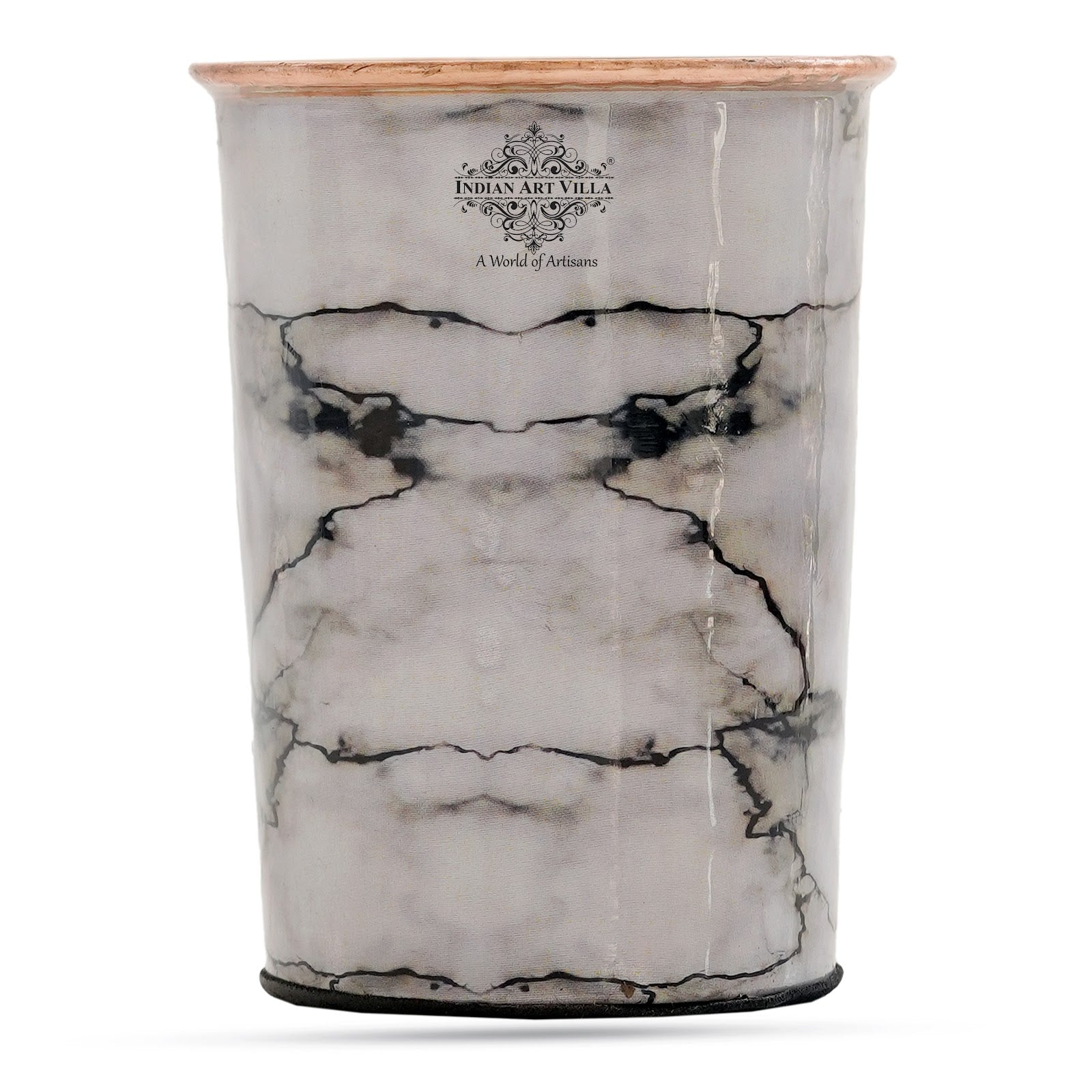 Pure Copper Printed Design Glass - 275 ML