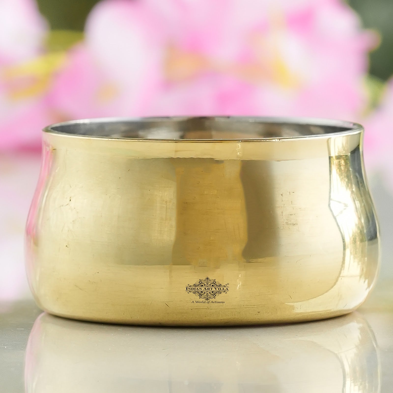 Handmade Pure Steel Brass Curved Katori / Bowl, Dinnerware, Serveware, Volume- 150ml