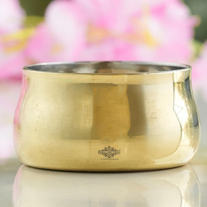Handmade Pure Steel Brass Curved Katori / Bowl, Dinnerware, Serveware, Volume- 150ml