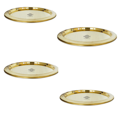 Handcrafted Pure Brass Serving Plate | Thali, Tableware, Serveware for Home, Hotel, Restaurant