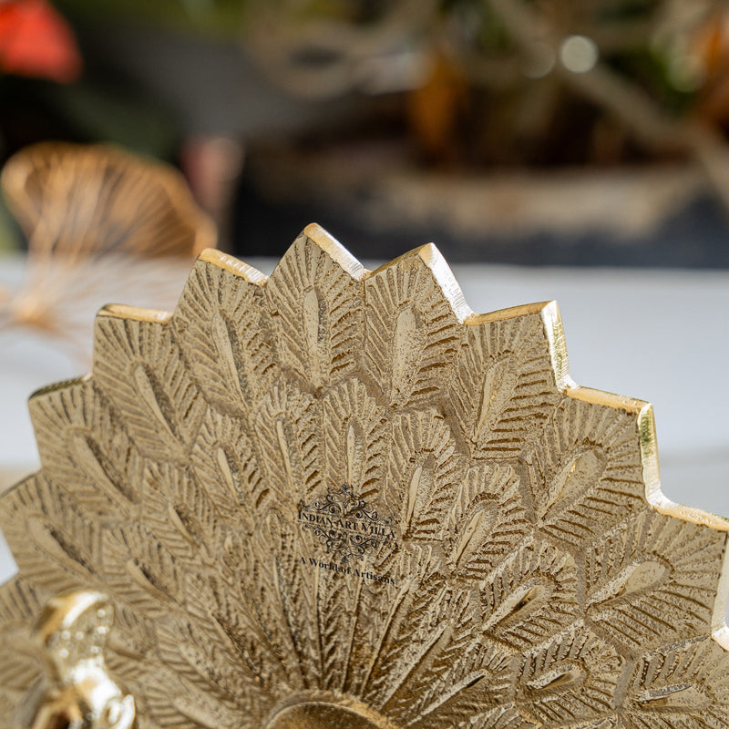 Peacock Gold Finish Showpiece - Decorative Holder