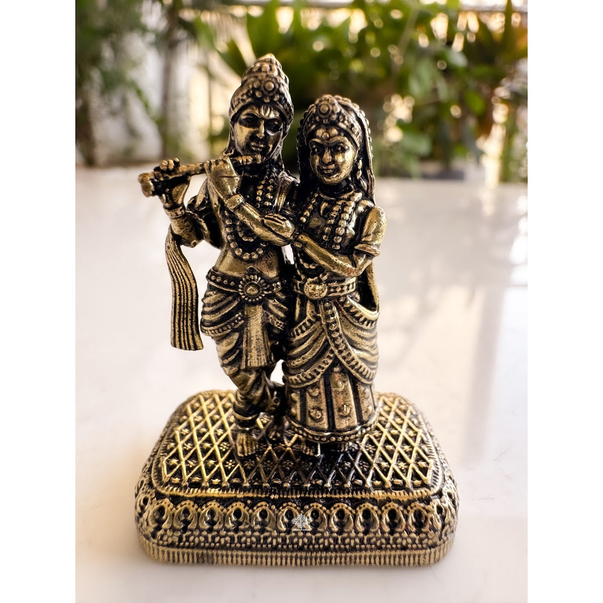 Pure Brass Miniature Radha Krishna Murti