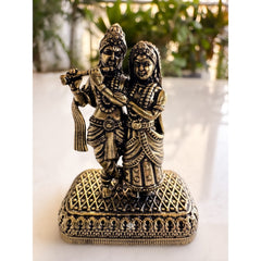 Pure Brass Miniature Radha Krishna Murti