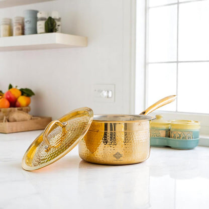 Brass Sauce Pan with Tin Lining & Lid – Indian Art Villa