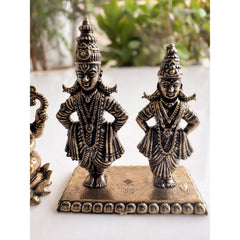 Pure Brass Miniature Vitthal Rukmini Devotional Murti Pair