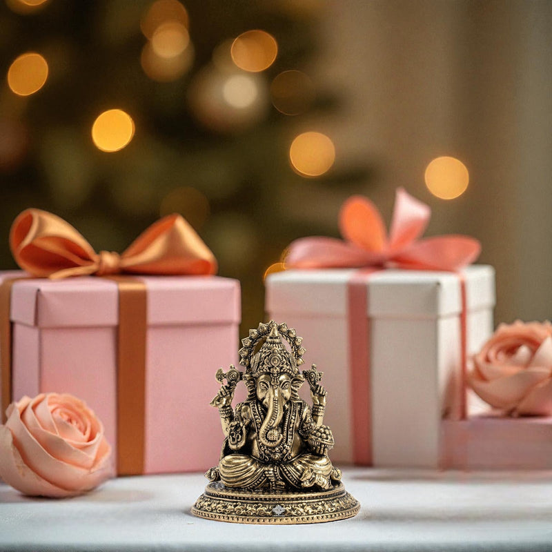 Pure Brass Ganesh Ji Idol for Home Pooja & Decor