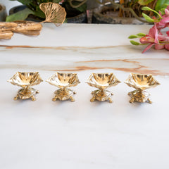 Pure Brass Panch Mukhi Tortoise Diya Set