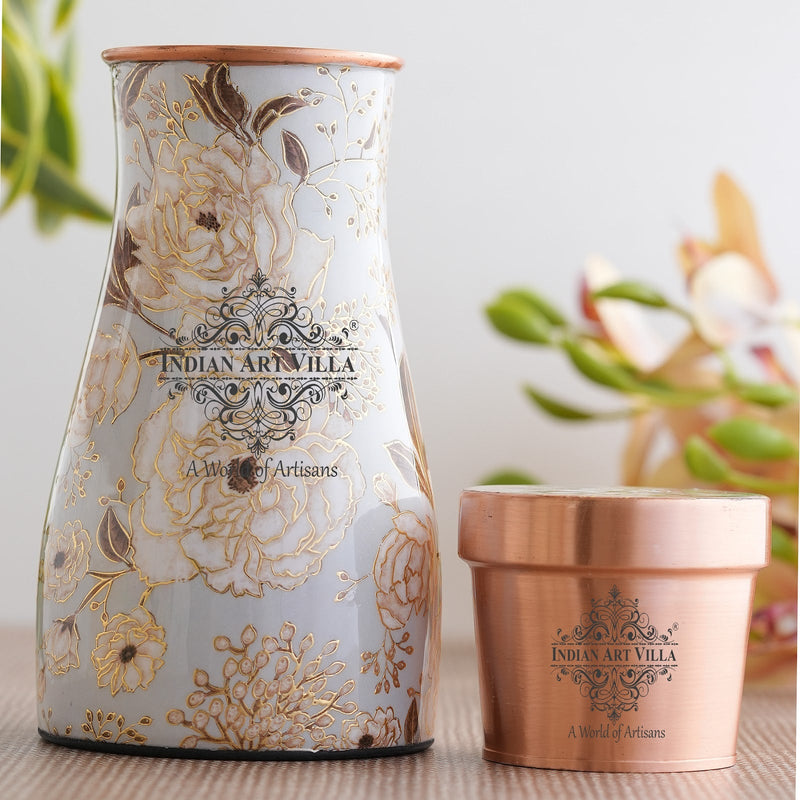 Pure Copper Gold Print Luxury Design Bedroom Bottle,  Home Décor, Marble Finish, 950 ml