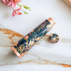 Pure Copper Kalakriti Printed Water Bottle for Daily Use - 750 ML