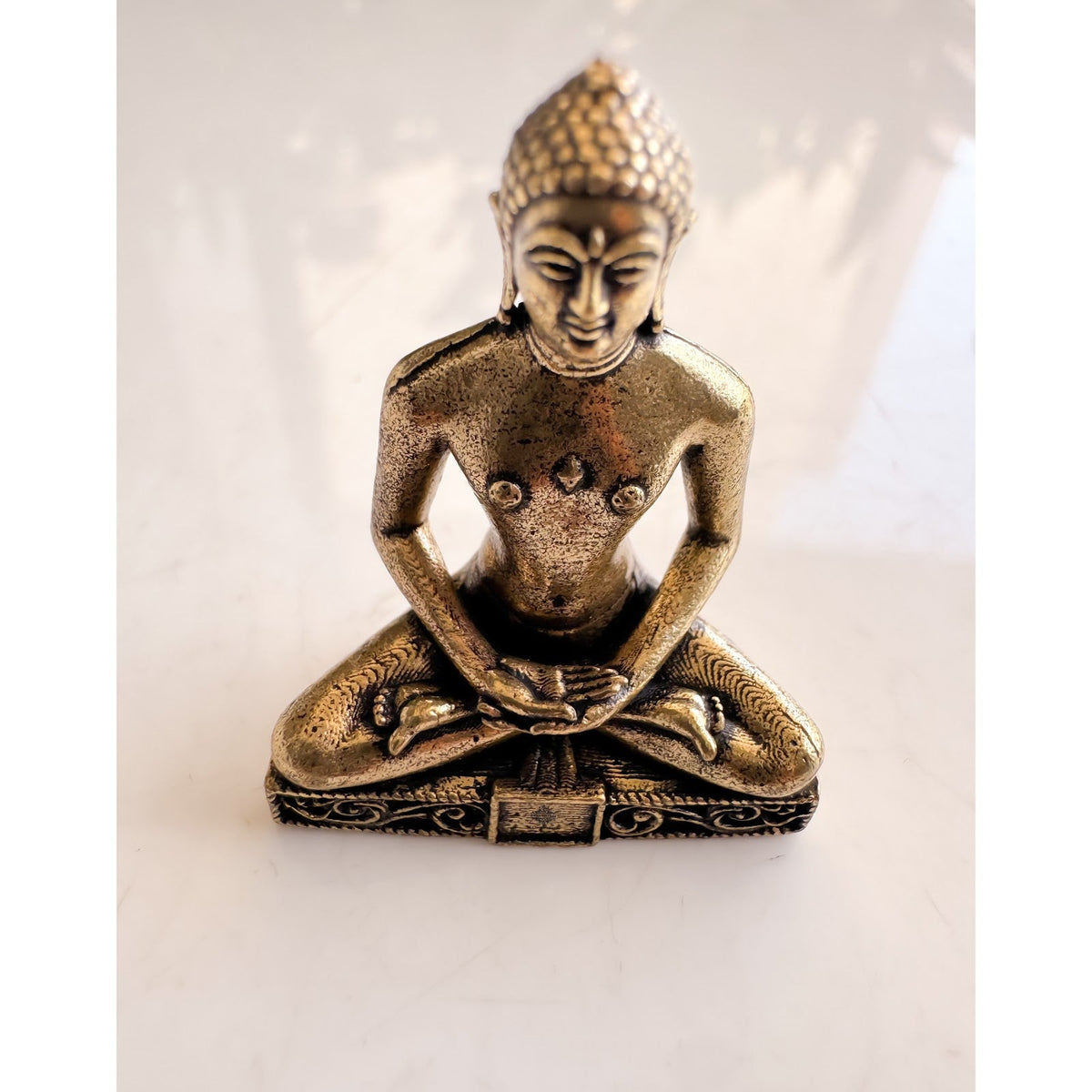 Pure Brass Miniature Mahaveer ji Statue - 3 cm