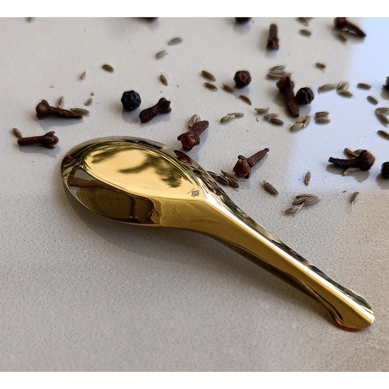 Pure Brass Gold Float Masala Spoon