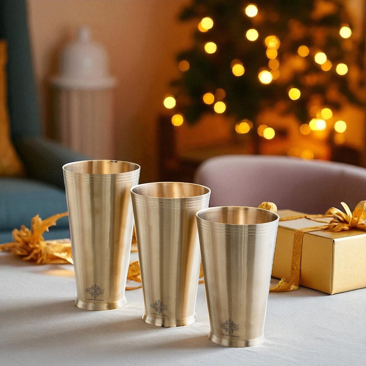 Pure Brass Matt Finish Lassi Glass