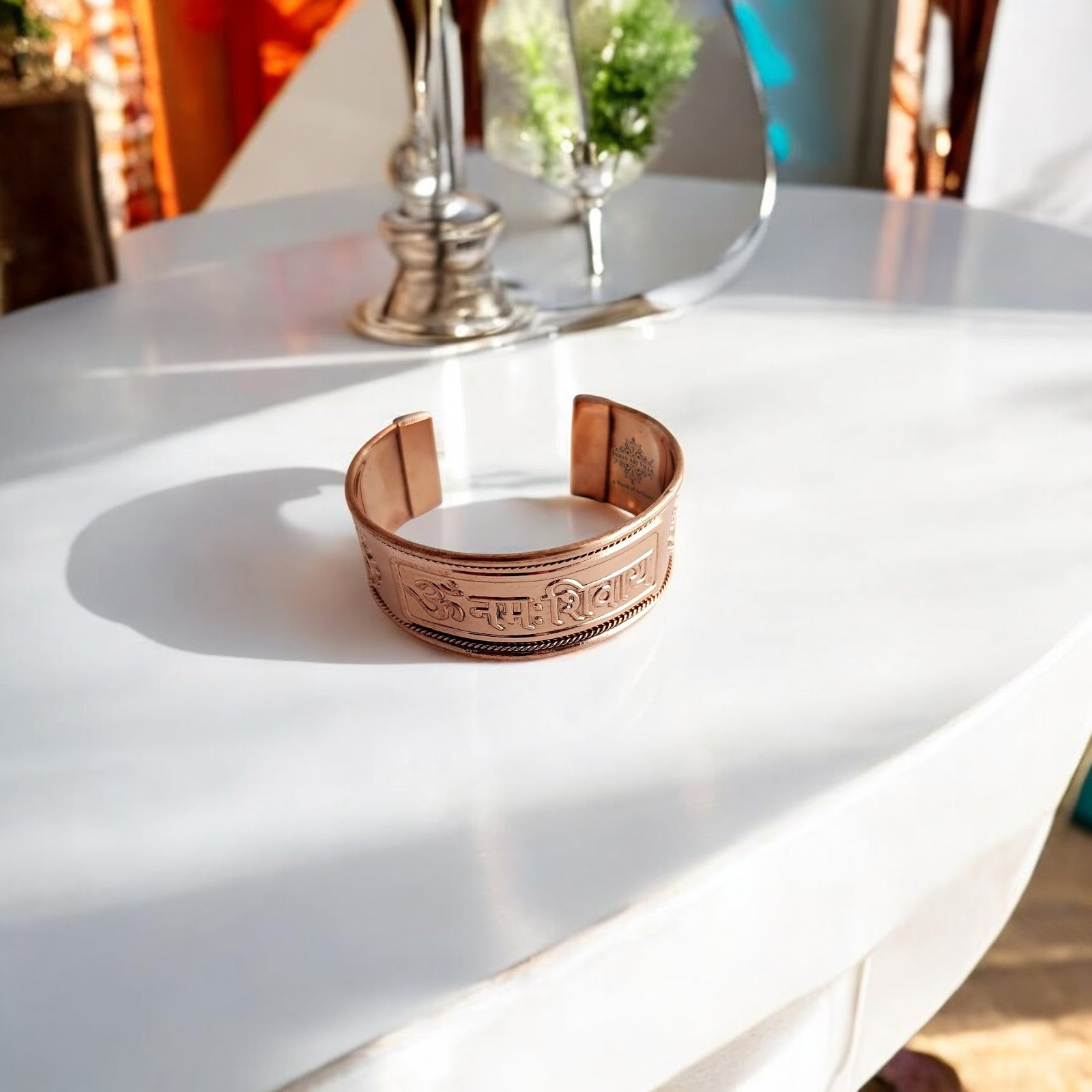 Pure Copper Broad Om Namah Shivaya Bangle