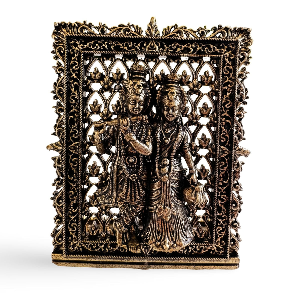 Pure Brass Miniature Radha Krishna Murti - 7.1 cm