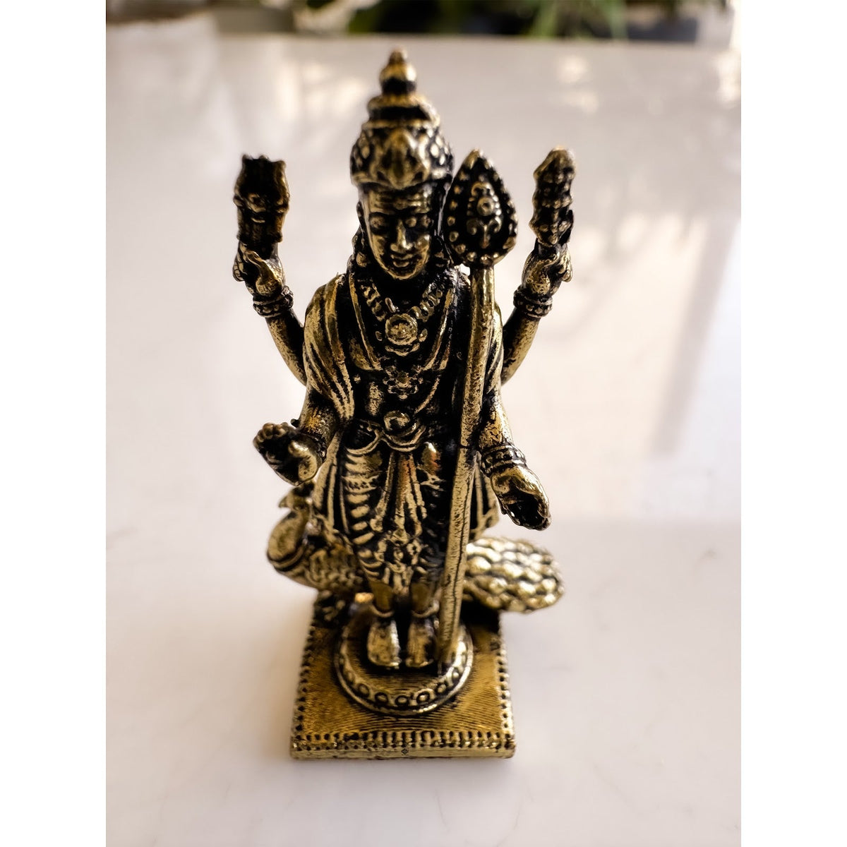 Pure Brass Miniature Murgan ji murti - 3.56cm