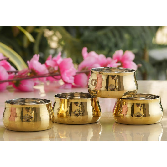 Steel Brass Curved Chuttni Bowl, Volume-75 ML