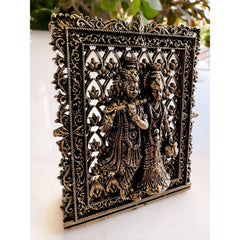 Pure Brass Miniature Radha Krishna Murti - 7.1 cm