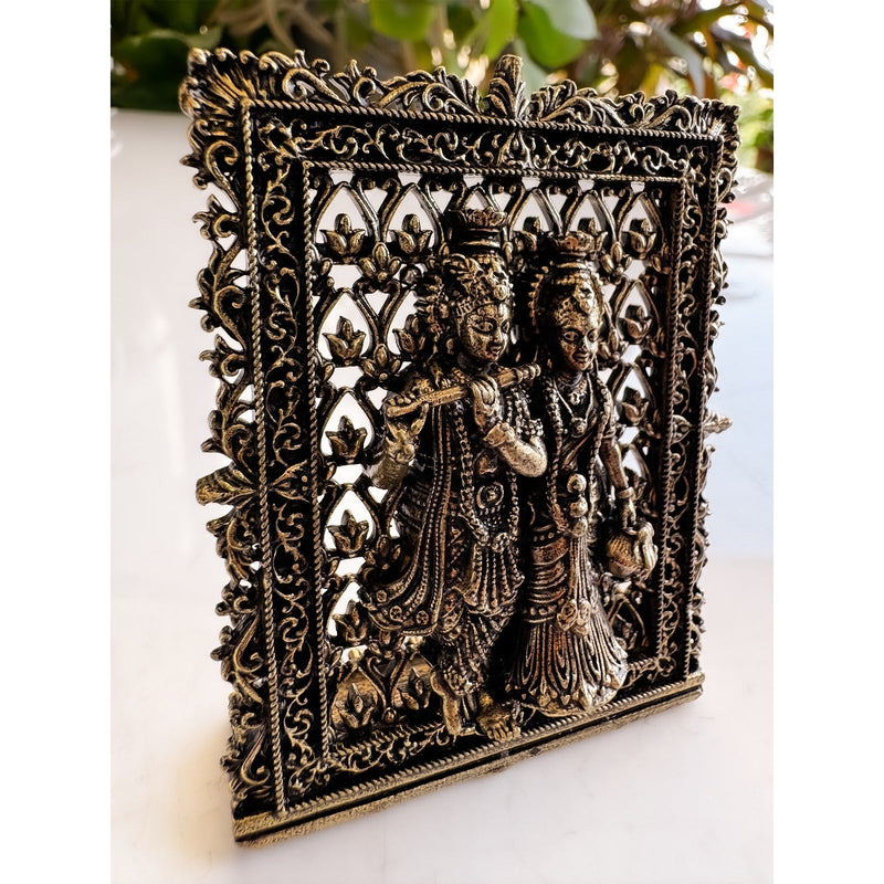 Pure Brass Miniature Radha Krishna Murti - 7.1 cm