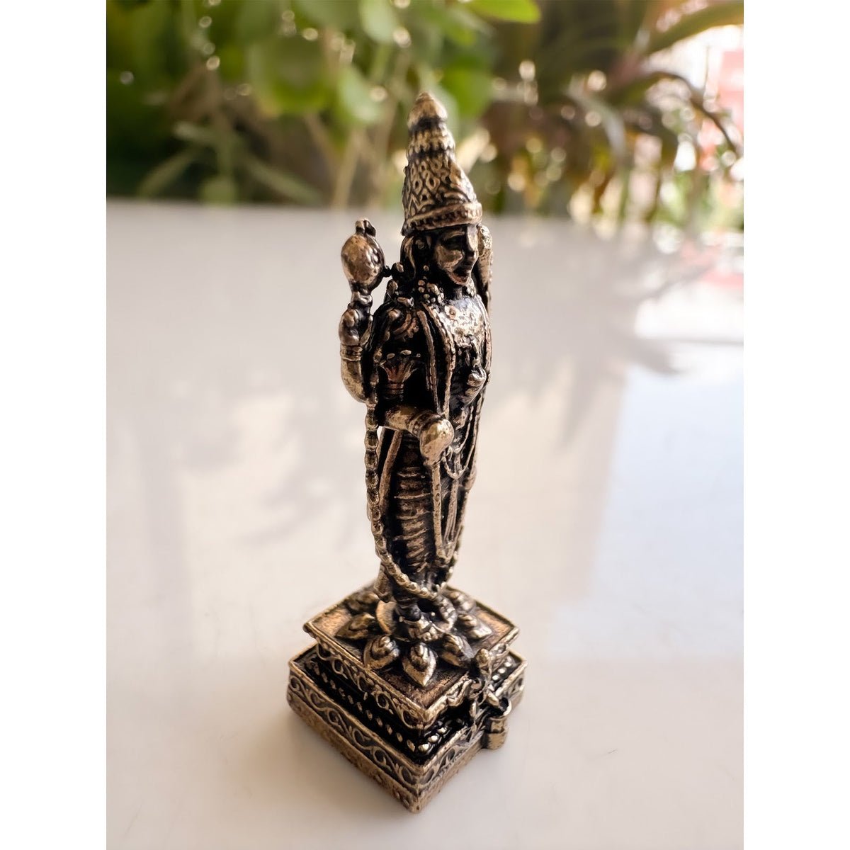 Pure Brass Miniature Tirupati Balaji Standing Murti - 4.39 cm