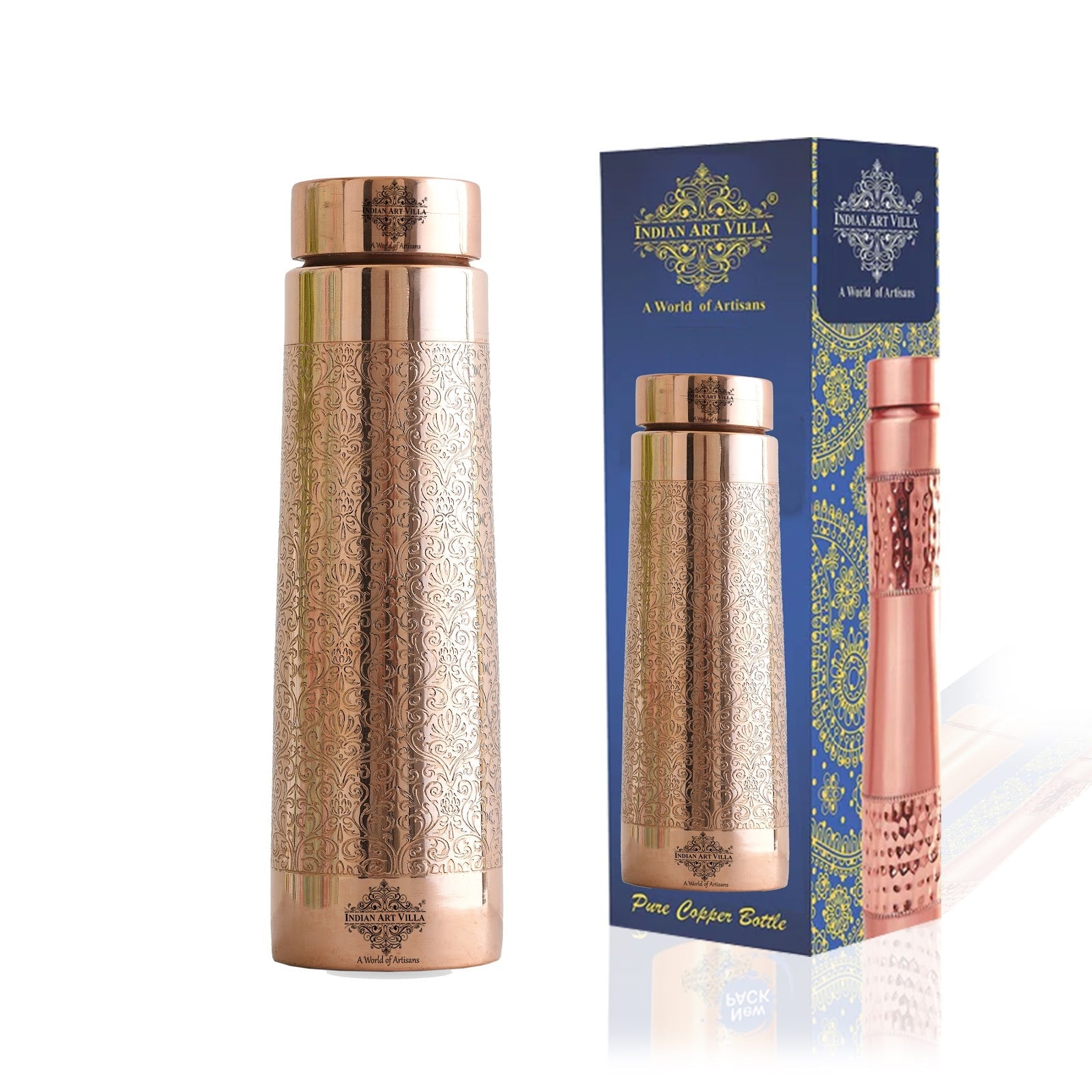 Pure Copper Water Bottle – Pyramid Shape, 900 ML