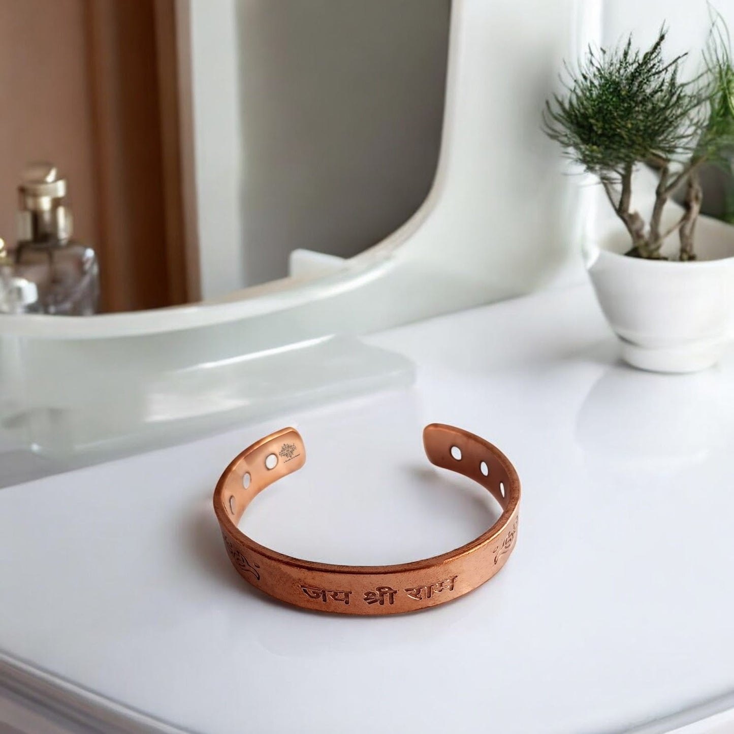 Pure Copper Heavy Jai Shree Ram Bangle with Inbuilt Magnet