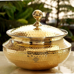 Pure Brass Handi / Degchi With Tin Lining Inside & Lid