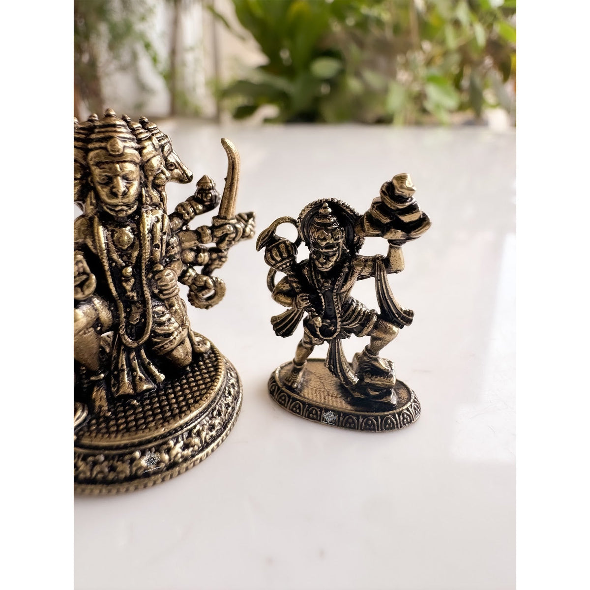 Pure Brass Miniature Panchmukhi Hanuman Bhakt Set