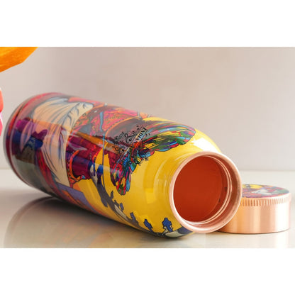 Tamba Bottle with Rajasthani Meena 'Padharo Mhare Desh' Design – 900 ML