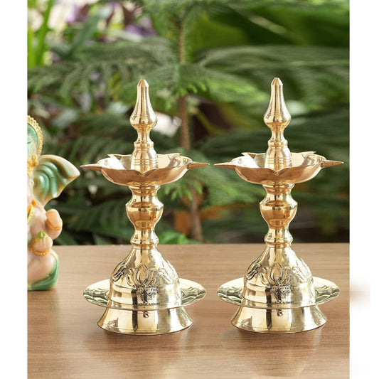 Brass Kerala Fancy Design Diya, Delicate Brilliance Light Weight