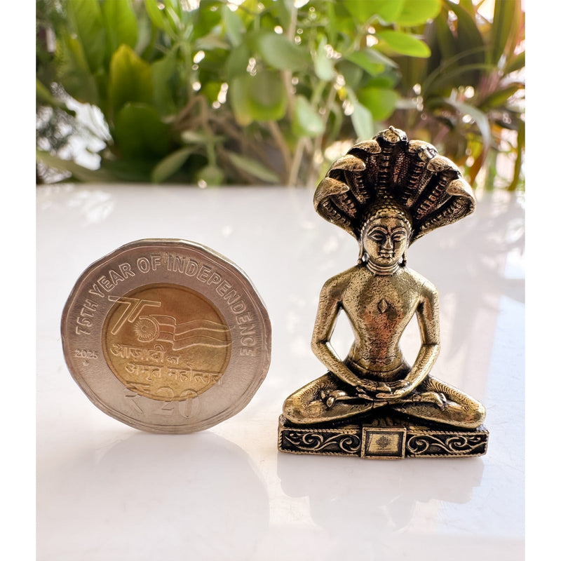 Pure Brass Miniature Parshvanath Ji Murti - 4 cm