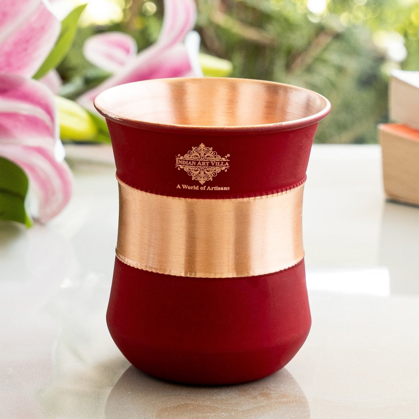 Pure Copper Half Silk Finish Glass – 300 ML