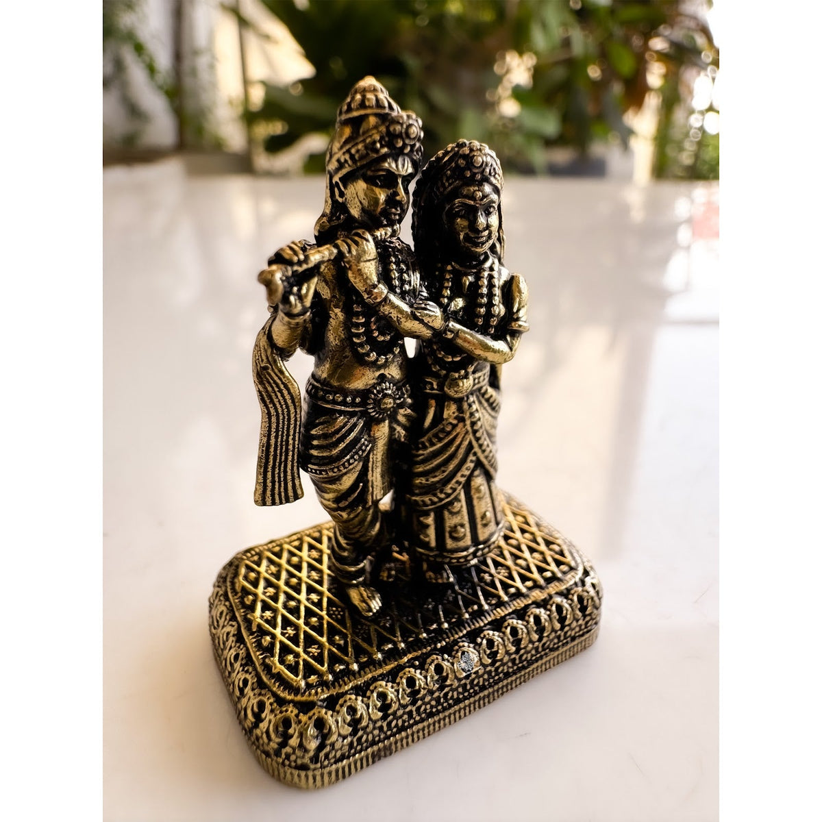 Pure Brass Miniature Radha Krishna Murti