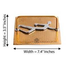 Gold Finish Hammered Design Napkin Holder with Lady Design – Elegant Table Organizer for Dining